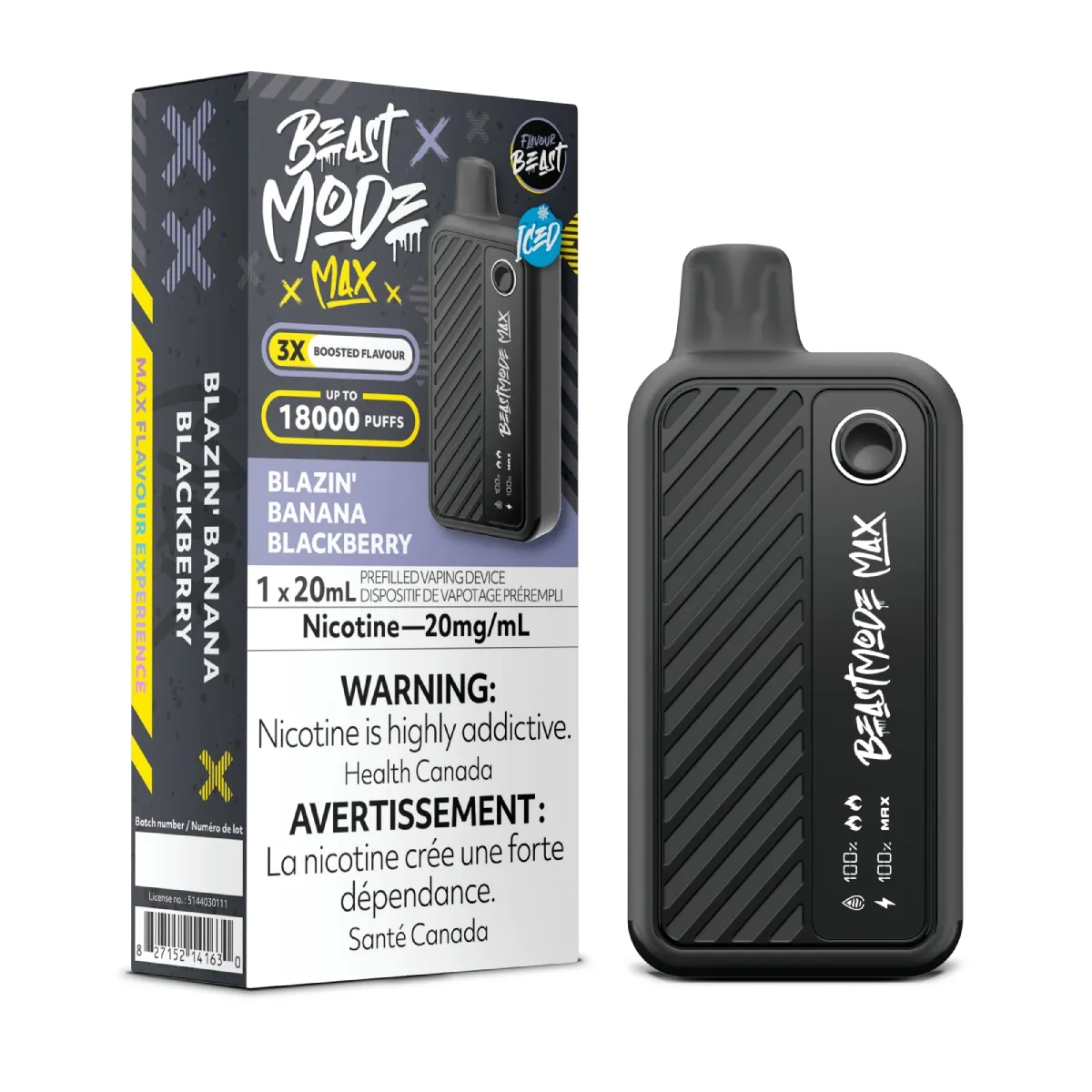 Flavour Beast Beast Mode Max 18K Disposable - Blazin' Banana Blackberry